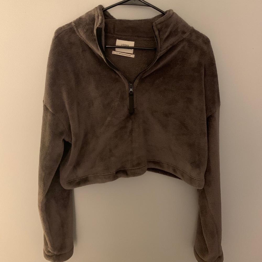 Urban outfitters cropped half zip